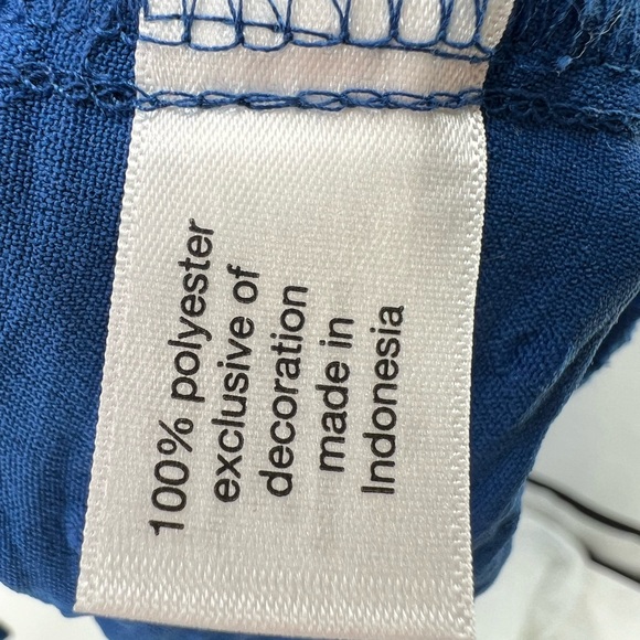 Lane Bryant royal blue long sleeve 16 Swiss dot v-neck top popover cutout detail - Picture 6 of 8